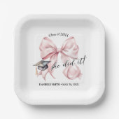 Pink Coquette She Did It Square Papieren Bordje (Voorkant)