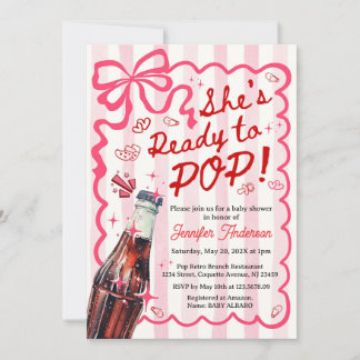 Pink Coquette She is Ready to POP Invitation Kaart