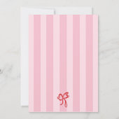 Pink Coquette Striped Vintage Bow 16th Birthday Kaart (Achterkant)