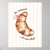 Pink Coquette Un Croissant S'il Vous Plaît Poster (Voorkant)
