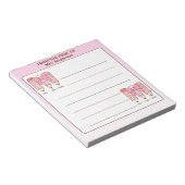 Pink Coquette Valentine Teacher Pencil Custom Notitieblok (Schuin)