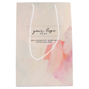 Pink & Coral Abstracte Kunst Zakelijke Logo Brandi Medium Cadeauzakje