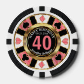 Pink Coral Casino Chip Las Vegas - Verjaardag (Voorkant)