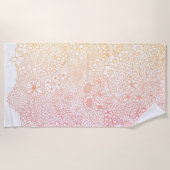 Pink Coral Elegant Artist Illustrated Ombre Strandlaken (Voorkant)