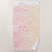 Pink Coral Elegant Artist Illustrated Ombre Strandlaken (Voorkant)
