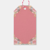 Pink Coral Floral Eerste Heilige Communie Dank je Cadeaulabel (Achterkant)