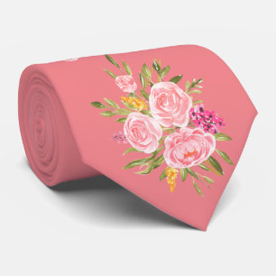 Pink Coral Floral Vader van de Stropdas van de Bri