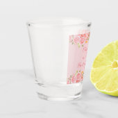Pink Coral Floral Wedding Party Shot Glas (Links)