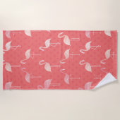 Pink Coral Red Flamingo Pattern Personalized Strandlaken (Voorkant)
