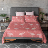 Pink Coral Red Flamingo Seamless Pattern Kussensloop