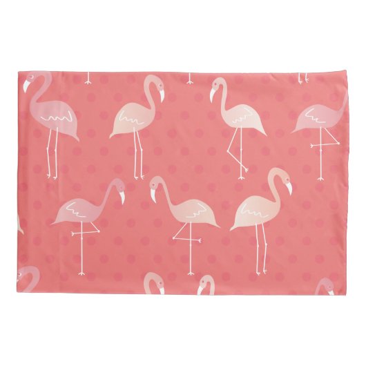 Pink Coral Red Flamingo Seamless Pattern Kussensloop (Achterkant)