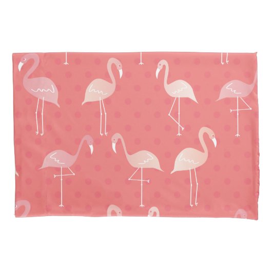 Pink Coral Red Flamingo Seamless Pattern Kussensloop (Voorkant)