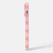 Pink Coral Reef Pattern en Monogram iPhone Hoesje (Linkerkant)
