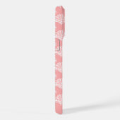 Pink Coral Reef Pattern en Monogram iPhone Hoesje (Rechterkant)
