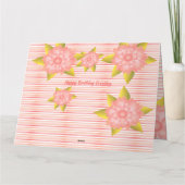 Pink Coral Stripe and Floral Kaart (Achterkant)