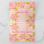 Pink Coral Stripe and Floral Kaart (Binnen)
