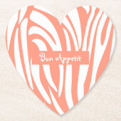 Pink Coral Striped Zebra Pattern Trend personalise Kartonnen Onderzetters (Voorkant)