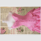 Pink Corset on Newspaper Background Tissuepapier (Voorkant)