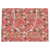 Pink Cosmetics Pattern Glitter Groot Cadeauzakje (Voorkant)