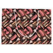 Pink Cosmetics Pattern Glitter Groot Cadeauzakje (Achterkant)