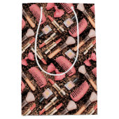 Pink Cosmetics Pattern Glitter  Medium Cadeauzakje (Voorkant)