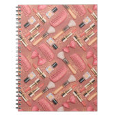 Pink Cosmetics Pattern Glitter  Notitieboek (Voorkant)