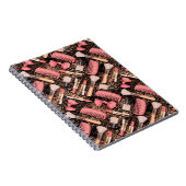 Pink Cosmetics Pattern Glitter  Notitieboek (Rechterzijde)