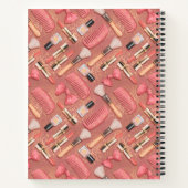 Pink Cosmetics Pattern Glitter Notitieboek (Achterkant)