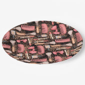 Pink Cosmetics Pattern Glitter Papieren Bordje (Gekanteld)