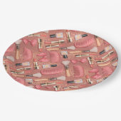 Pink Cosmetics Pattern Glitter  Papieren Bordje (Gekanteld)