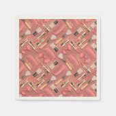 Pink Cosmetics Pattern Glitter  Servet (Voorkant)