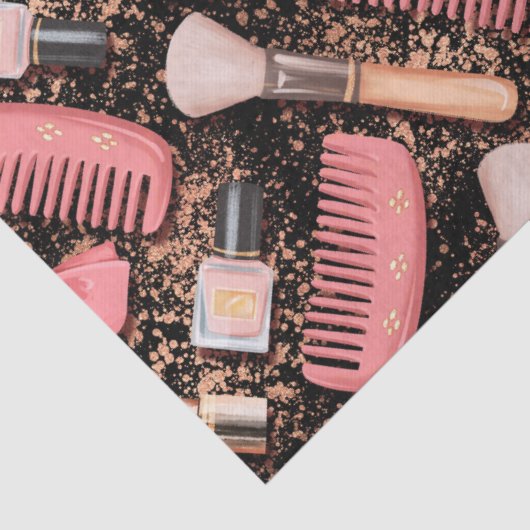 Pink Cosmetics Pattern Glitter  Tissuepapier (Detail)