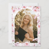 Pink Cosmos & Bee Graduation Invitation Kaart (Achterkant)