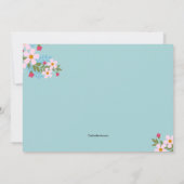 Pink Cosmos Floral Invitation Kaart (Achterkant)