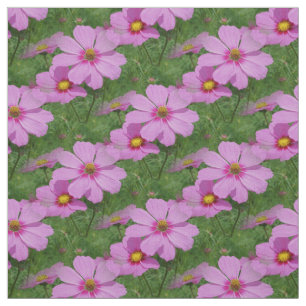 Pink Cosmos Flowers Natuur Floral Pattern Stof