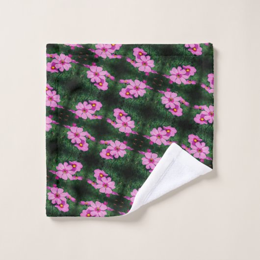 Pink Cosmos Flowers Pattern Bad Handdoek (Wasdoekje)