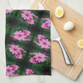Pink Cosmos Flowers Pattern Theedoek (Quarter Fold)