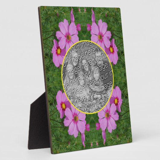 Pink Cosmos Flowers Uw foto toevoegen Fotoplaat (Zijkant)