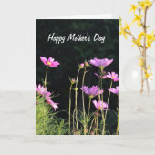 Pink Cosmos Moederdag Kaart (Gele Bloem)