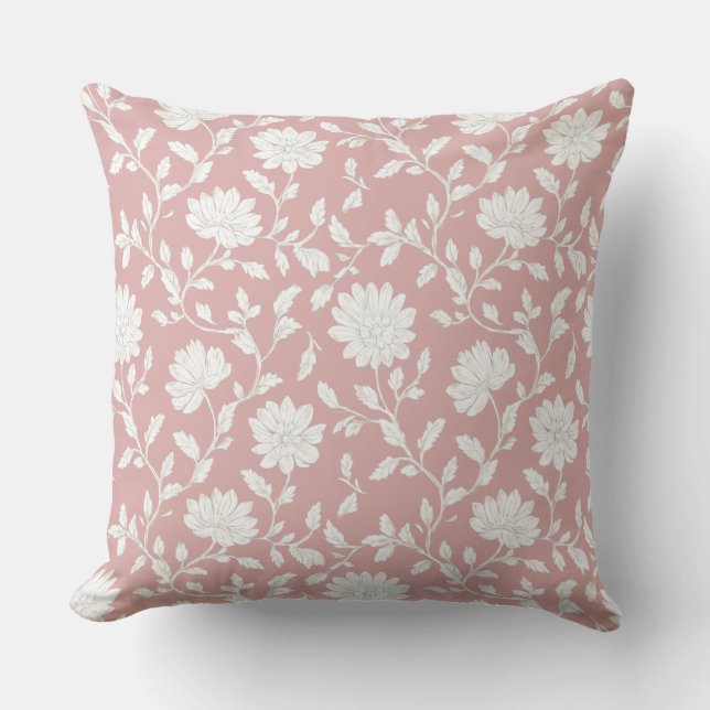 Pink Country Cottage Throw Pillow Kussen (Voorkant)