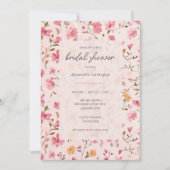 Pink Country Floral Bridal Shower  Kaart (Voorkant)