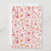 Pink Country Floral Bridal Shower  Kaart (Achterkant)