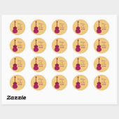 Pink Country Guitar Wedding Stickers (Vel)
