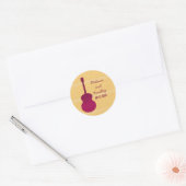Pink Country Guitar Wedding Stickers (Envelop)