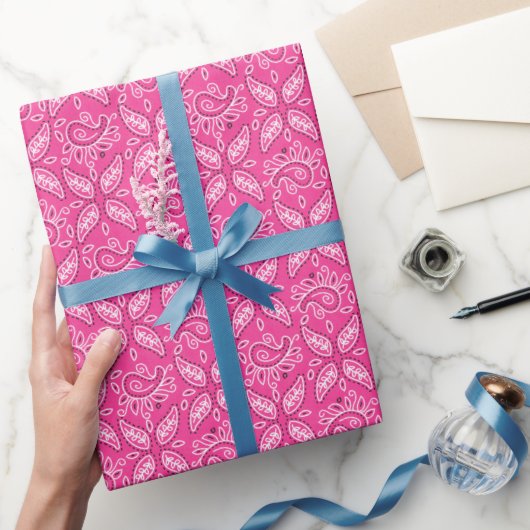 Pink Country Paisley Patroon pakpapier (Geschenken)