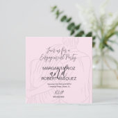 Pink Couple Hugging Script Engagement Party Save The Date (Staand voorkant)