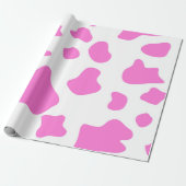 Pink cow spots pattern, animal fur fur print in pa cadeaupapier (Uitgerold)