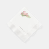 Pink Cowboy Hat Rustic Wedding Cocktail Servet (Hoek)