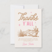 Pink Cowgirl Bedankt Card (Voorkant)