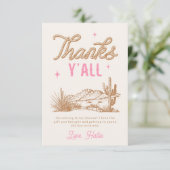 Pink Cowgirl Bedankt Card (Staand voorkant)